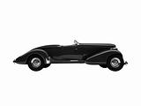 isolated retro black car side view