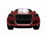 isolated red car front view 01