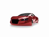 isolated red super car front view 01