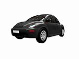 isolated black bug car front view 01