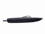 Black Boat isolated side view 