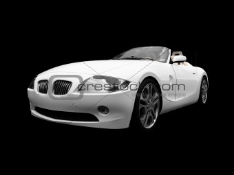 isolated white car front view 01