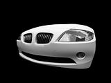 isolated white car front view 02
