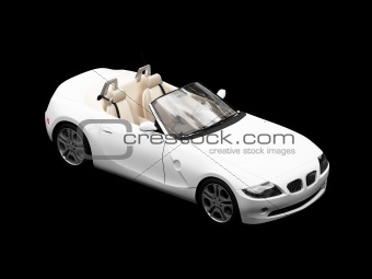 isolated white car front view 04