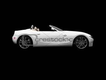 isolated white car side view