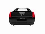 isolated black car back view 02