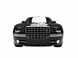 isolated black car front view 03