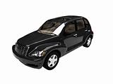 isolated black american car front view 05