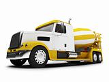 Concrete mixer isolated front view with clipping path