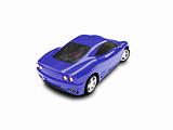 isolated blue super car back view 03