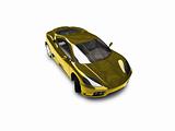 isolated gold super car front view 03