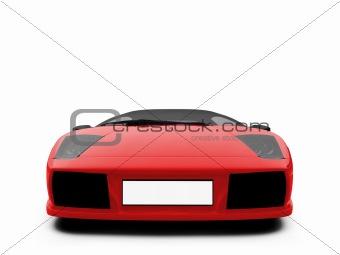 Ferrari isolated red front view