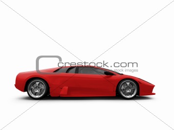 Ferrari isolated red side view