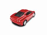 isolated red super car back view 03