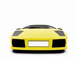 Ferrari isolated yellow front view