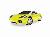 isolated yellow super car front view