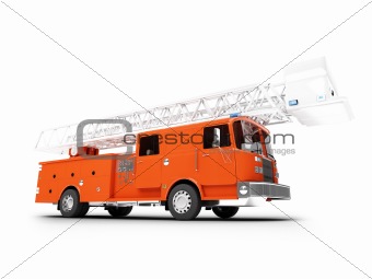 Firetruck long isolated front view 