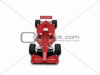 isolated red speed car front view 
