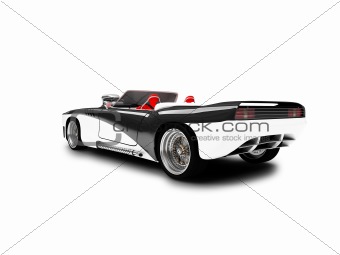 isolated black car back view
