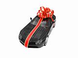 Gift isolated black car front view