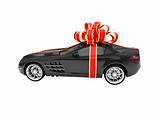Gift isolated black car side view