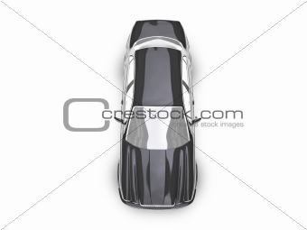 isolated black car top view