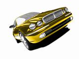 isolated gold car front view 02