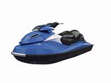 Jetski blue isolated front view