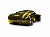 isolated gold super car front view 01