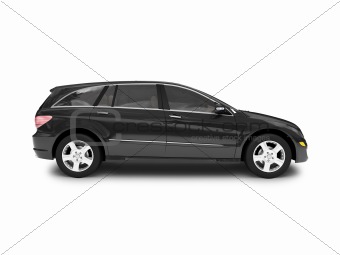 isolated black car side view