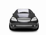 isolated black car front view 01