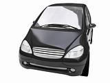isolated black car front view 04
