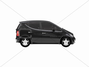 isolated black car side view 01