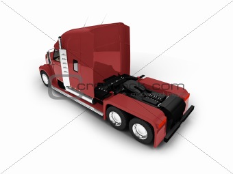 Monstertruck isolated red back view 