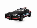 isolated black police car front view 01