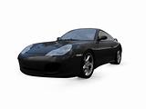 isolated black super car front view 01