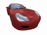 isolated red super car front view 02