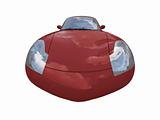 isolated red super car front view 04
