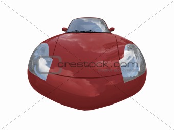 isolated red super car front view 04