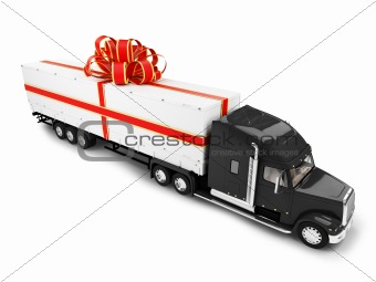 Present truck isolated front view