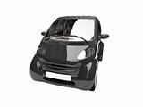 Mini isolated black car front view 01
