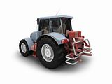 Tractor isolated heavy machine back view 01