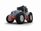 Tractor isolated heavy machine front view 03