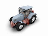 Tractor isolated heavy machine front view 04