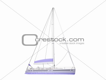 Vessel boat isolated side view