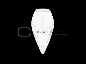 White Boat isolated front view