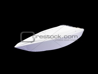 White Boat isolated front view