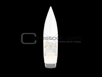 White Boat isolated top view