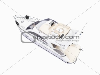 Yacht isolated back view