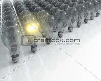 Glowing lightbulb